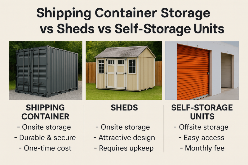 Your Steel Storage: Shipping Container vs Sheds vs Self Storage